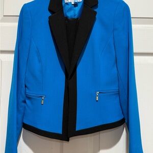 Elegant Blue and Black Women's Blazer